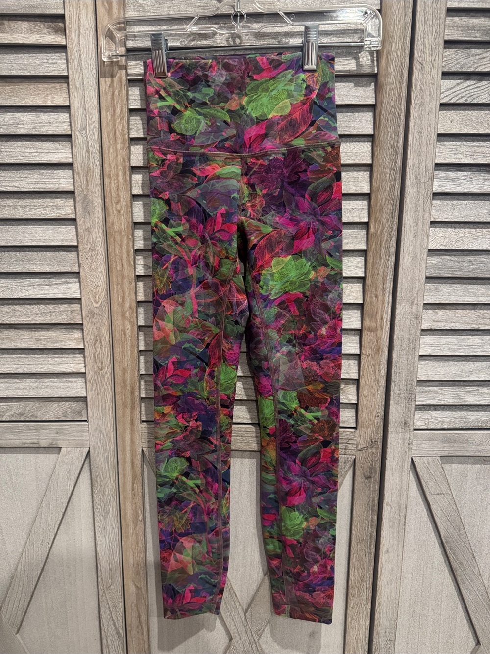 lululemon athletica Wunder Train Multicolor Floral Leaf Print Leggings Size 2